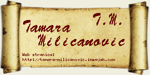 Tamara Milicanović vizit kartica